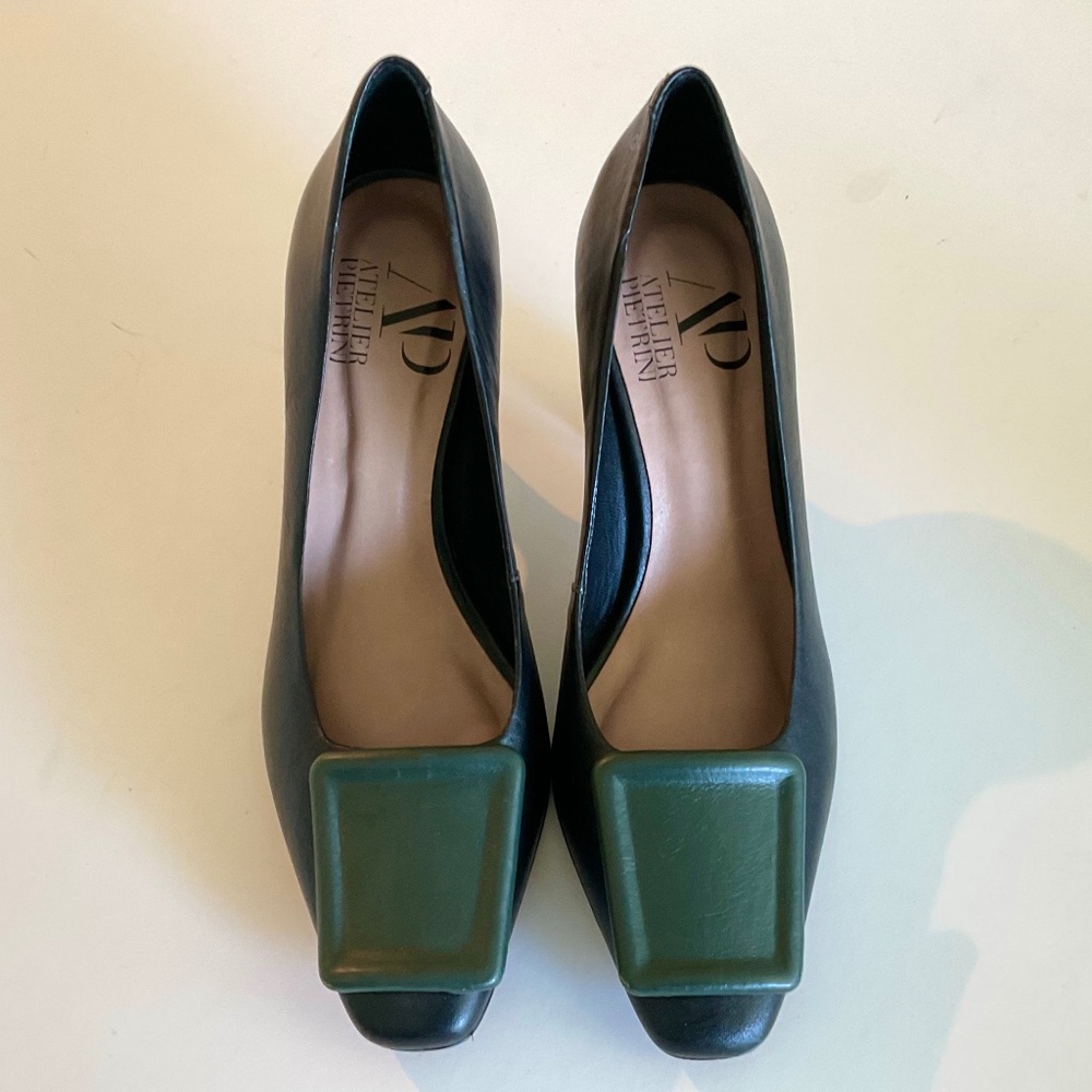ATP ATELIER PIETRINI Italy Heels Black Green Size 37 - Picture 2 of 14